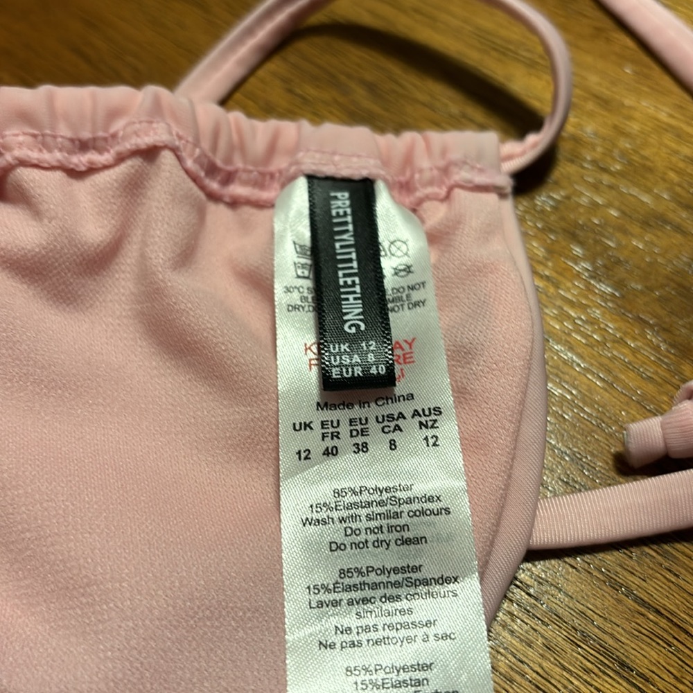 PrettyLittleThing Light Pink String Bikini - Picture 4 of 4